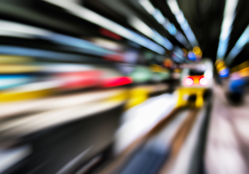 Horizontal vivid abstract motion train station transportation background backdrop